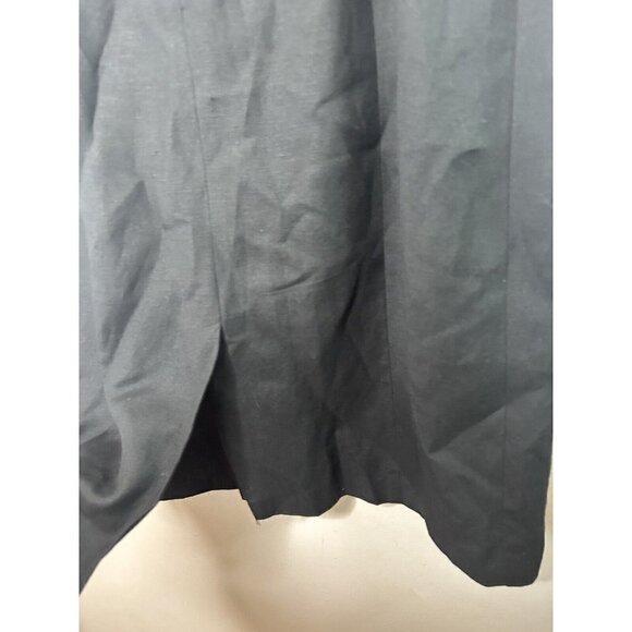 Harve Benard Women's Sleeveless Button Down Linen Blend Solid Black Size 12 - Picture 9 of 13
